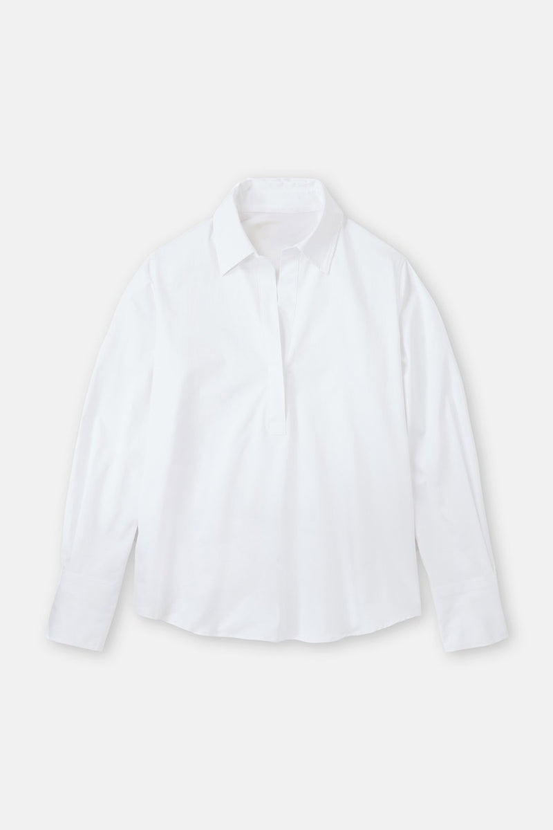 Poplin Tunic Bluse -Hvid